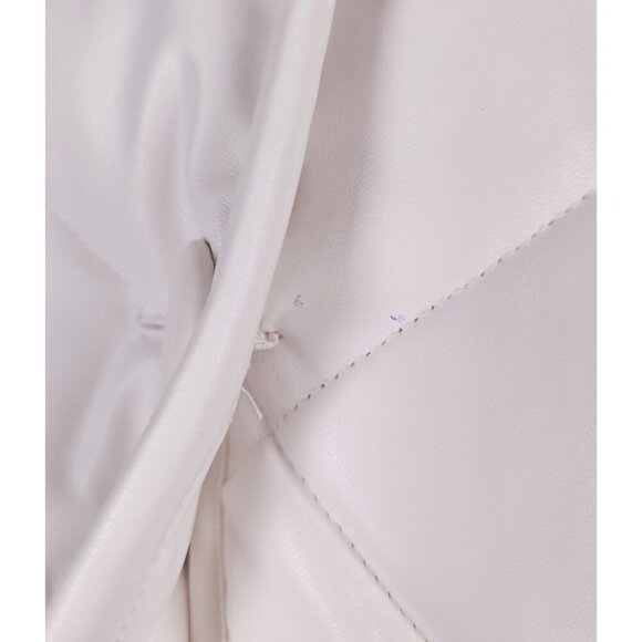 Stand Studio Faux-Leather Jacinda Puffy Jacket Size 34 US 2 XS Womens White $430 - Picture 9 of 15